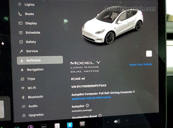 5YJYGDEE6MF071043 2021 TESLA MODEL White Սարքավորումների վահանակի տեսք