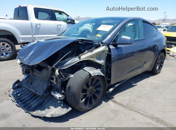 5YJYGDEE7MF245721 2021 TESLA MODEL Y Gray Առջևի ձախ երեք քառորդ տեսարան