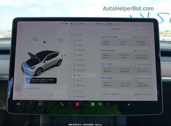 5YJYGDEE7MF287421 2021 TESLA MODEL Y White Հետևի նստատեղերի տեսք