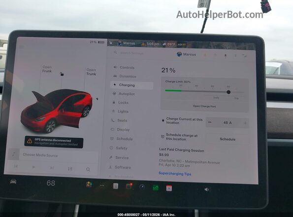 5YJYGDEE8LF010016 2020 TESLA MODEL Y Red 