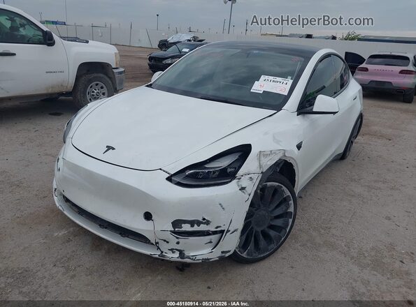 5YJYGDEF6MF302709 2021 TESLA MODEL Y White Vista tres cuartos delantera izquierda