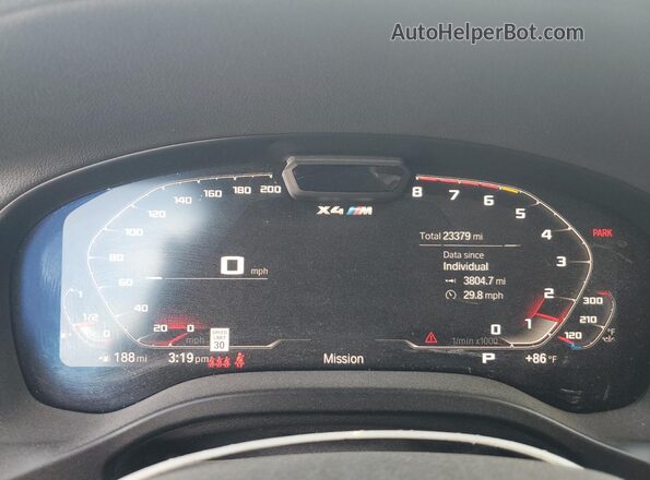 5YM23EC06P9P53473 2023 BMW X4 White Սարքավորումների վահանակի տեսք