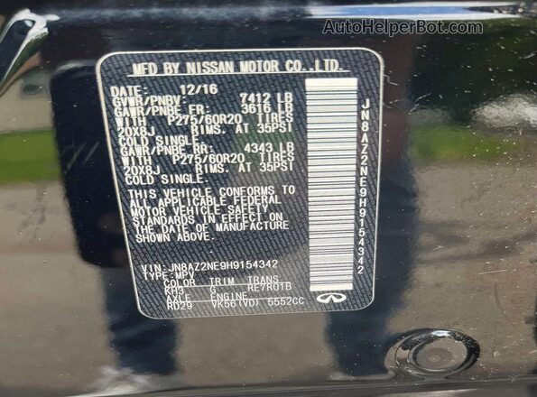 JN8AZ2NE9H9154342 2017 INFINITI QX80 Black 