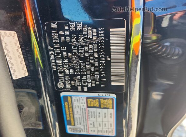 5XYPG4A35KG568669 2019 KIA SORENTO Black 