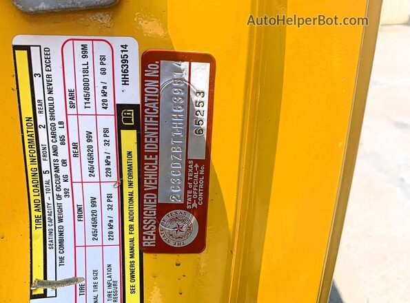 2C3CDZBT1HH639514 2017 DODGE CHALLENGER Yellow Вид задньої частини салону