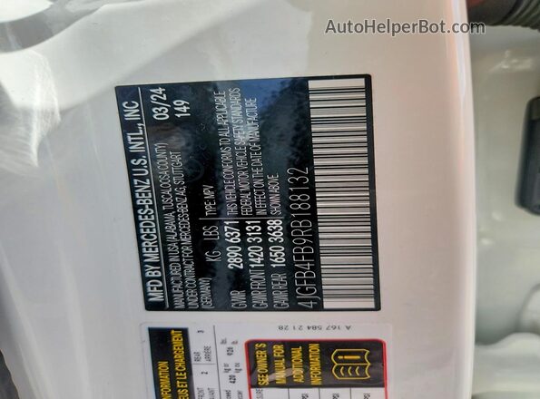 4JGFB4FB9RB188132 2024 MERCEDES-BENZ GLE White Vista interior de 360 grados
