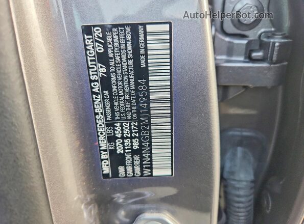 W1N4N4GB2MJ149584 2021 MERCEDES-BENZ GLA Серый 