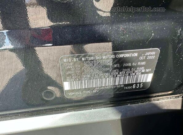 JA4J4VA82PZ019238 2023 MITSUBISHI OUTLANDER Black 
