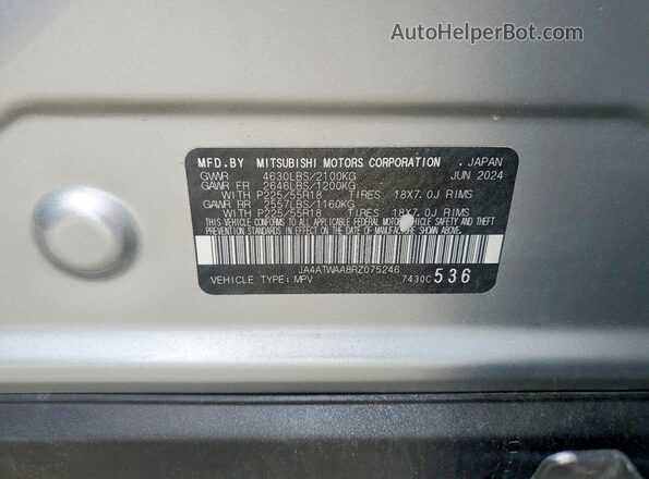 JA4ATWAA8RZ075246 2024 MITSUBISHI ECLIPSE Silver 