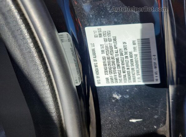 5FNRL5H60HB012148 2017 HONDA ODYSSEY Black Vista interior de 360 grados