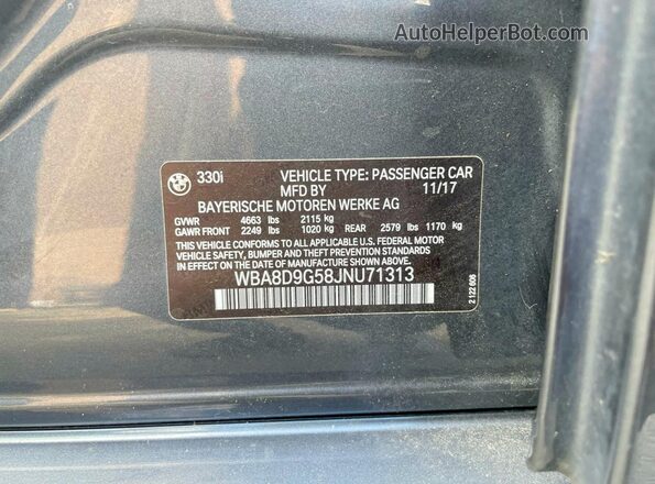 WBA8D9G58JNU71313 2018 BMW 7 SERIES Gray 