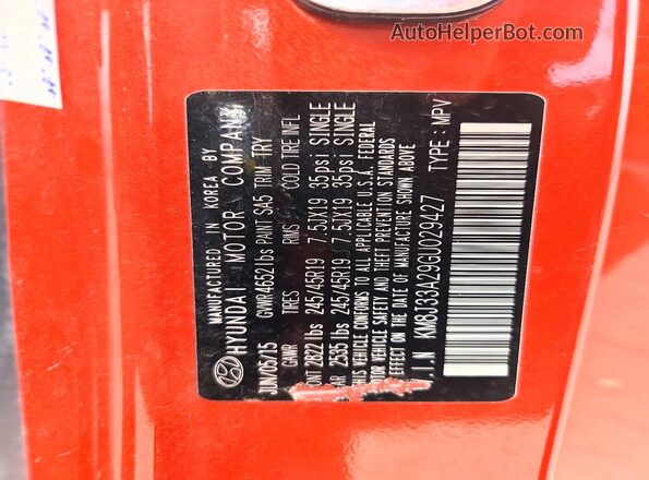 KM8J33A29GU029427 2016 HYUNDAI TUCSON Orange 