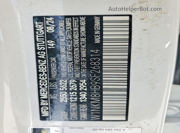 W1NKM8HB9SF268314 2025 MERCEDES-BENZ GLC-CLASS White 