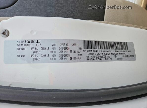 2C4RC1GG1HR835730 2017 CHRYSLER PACIFICA White 