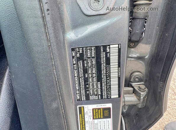 4JGED7FB3KA155002 2019 MERCEDES-BENZ GLE Charcoal Vista interior trasera