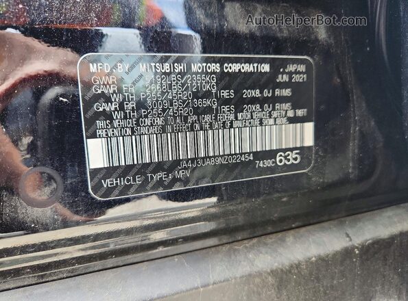 JA4J3UA89NZ022454 2022 MITSUBISHI OUTLANDER Black 