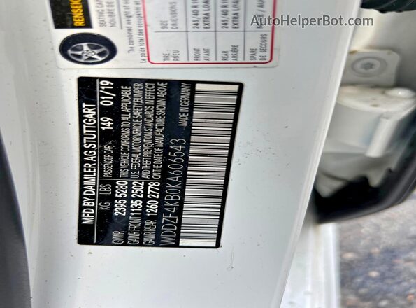 WDDZF4KB0KA606543 2019 MERCEDES-BENZ E White Շարժիչի բաժամունքի տեսք