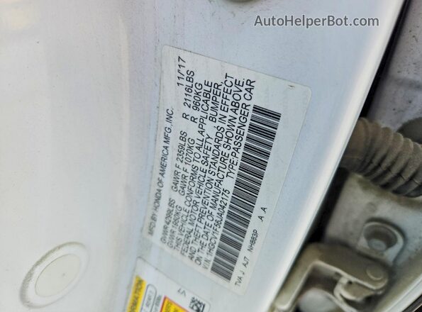 1HGCV1F56JA042175 2018 HONDA ACCORD White 