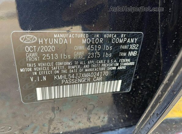 KMHL54JJXMA024170 2021 HYUNDAI SONATA Черный 