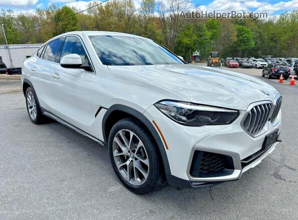 5UXCY6C07L9C27322 2020 BMW X6 White Вид спереду