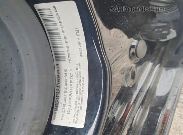 ZAM57YTA5J1301682 2018 MASERATI ALL OTHER Black Vista de la etiqueta del VIN