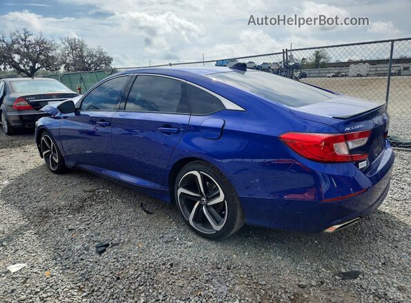 1HGCV1F46MA117906 2021 HONDA ACCORD Blue Trasero derecho