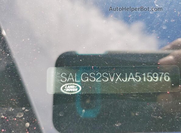 SALGS2SVXJA515976 2018 LAND ROVER RANGE Белый Панорамный вид салона 360°