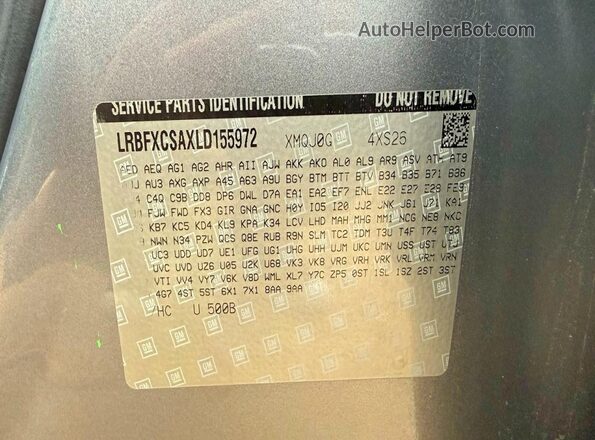 LRBFXCSAXLD155972 2020 BUICK ENVISION Gray Սալոնի հետևի տեսք