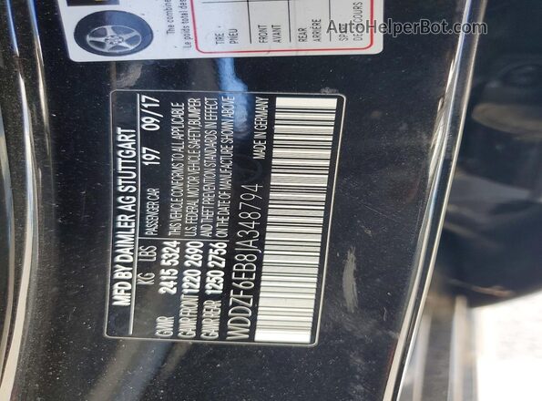 WDDZF6EB8JA348794 2018 MERCEDES-BENZ E Black 