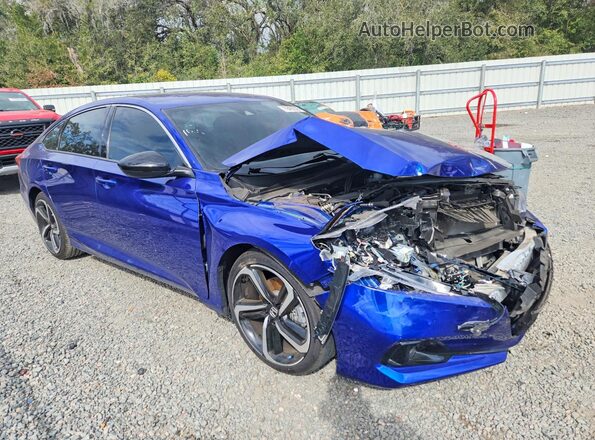 1HGCV1F46MA117906 2021 HONDA ACCORD Blue Vista frontal