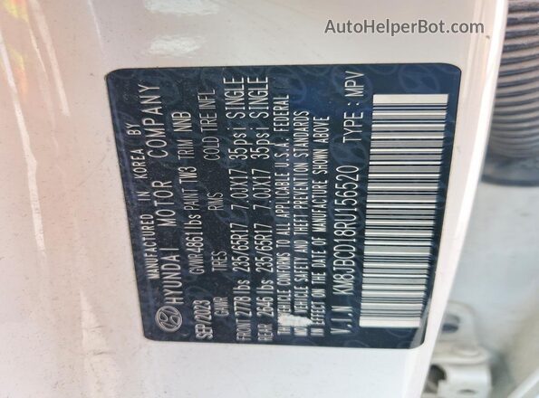 KM8JBCD18RU156520 2024 HYUNDAI TUCSON White 