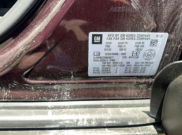 KL4MMBS22MB046577 2021 BUICK ENCORE Purple Rear interior view