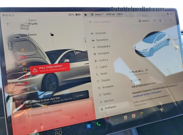 5YJ3E1EAXSF914640 2025 TESLA MODEL White 