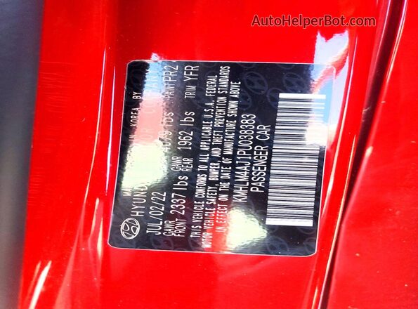KMHLM4AJ1PU038383 2023 HYUNDAI ELANTRA Red 