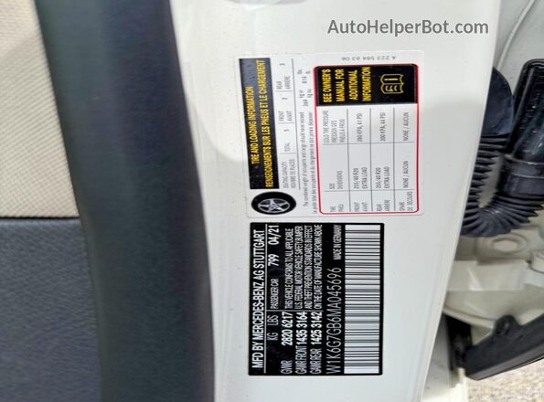 W1K6G7GB6MA045696 2021 MERCEDES-BENZ S White 