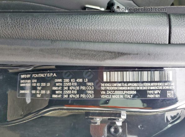 ZACCJBBBXJPH09664 2018 JEEP RENEGADE Black 