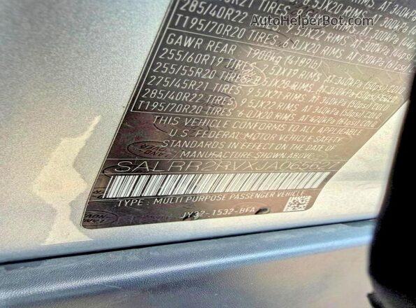 SALRR2RVXJA065627 2018 LAND ROVER DISCOVERY Silver უკანა სალონის ხედი