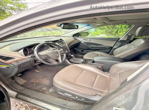 KM8SR4HF2HU185683 2017 HYUNDAI SANTA Gray Engine compartment view