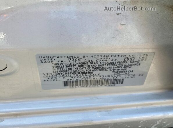 3N1CN8EVXRL902465 2024 NISSAN VERSA Серебряный 