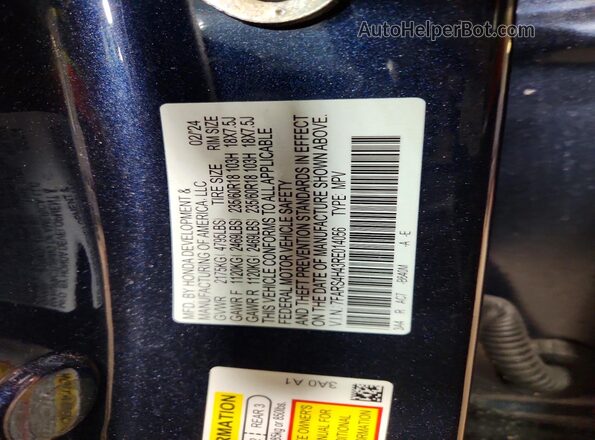 7FARS4H43RE014056 2024 HONDA CRV Blue 