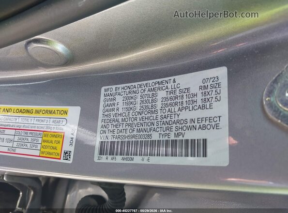 7FARS5H59RE003285 2024 HONDA CR-V Light Blue Widok komory silnika