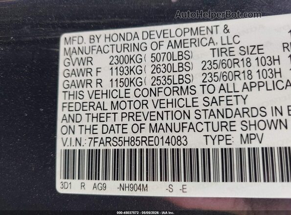 7FARS5H85RE014083 2024 HONDA CR-V HYBRID Gray 