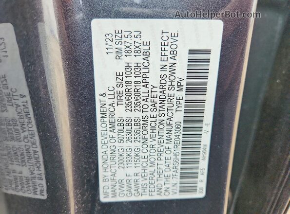 7FARS6H51RE043060 2024 HONDA CR-V Charcoal 