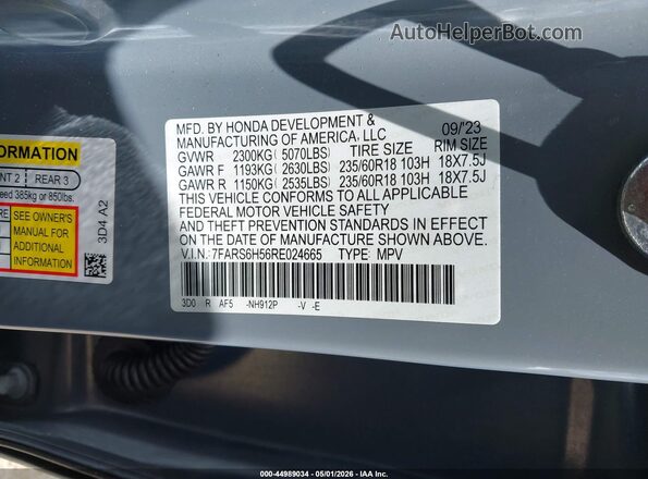 7FARS6H56RE024665 2024 HONDA CR-V HYBRID Light Blue 