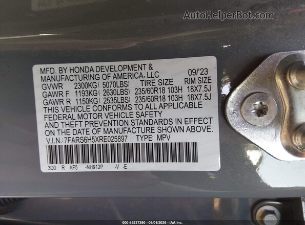7FARS6H5XRE025897 2024 HONDA CR-V Gray Engine compartment view