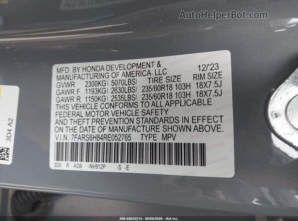 7FARS6H84RE052765 2024 HONDA CR-V HYBRID Gray 