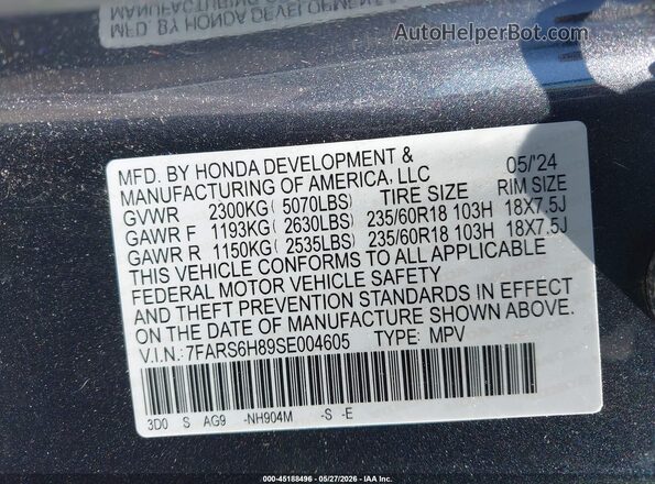 7FARS6H89SE004605 2025 HONDA CR-V Gray Engine compartment view