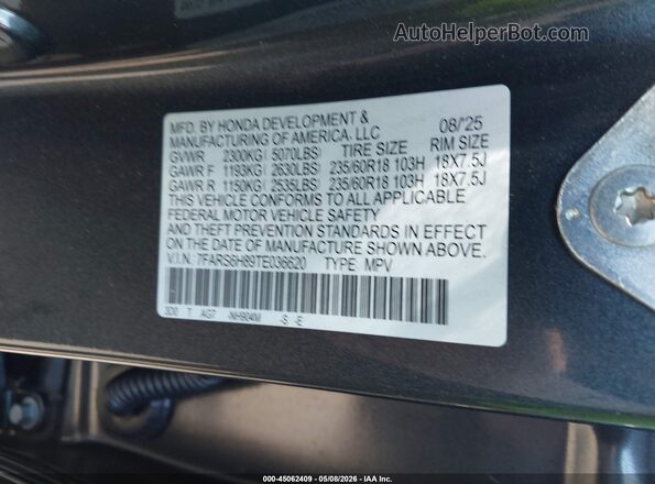 7FARS6H89TE036620 2026 HONDA CR-V Gray Vista del compartimento del motor