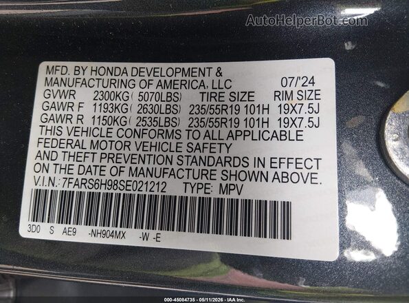 7FARS6H98SE021212 2025 HONDA CR-V HYBRID Серый Вид подкапотного пространства