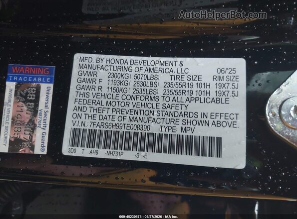 7FARS6H99TE008390 2026 HONDA CR-V HYBRID Black 